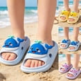 thumbnail image 1 of Sandals for Toddler Girls Indoor Summer Cartoon Whale Print Lightweight Beach Flip Flops Kids Slippers Blue 18-24 Months, 1 of 9