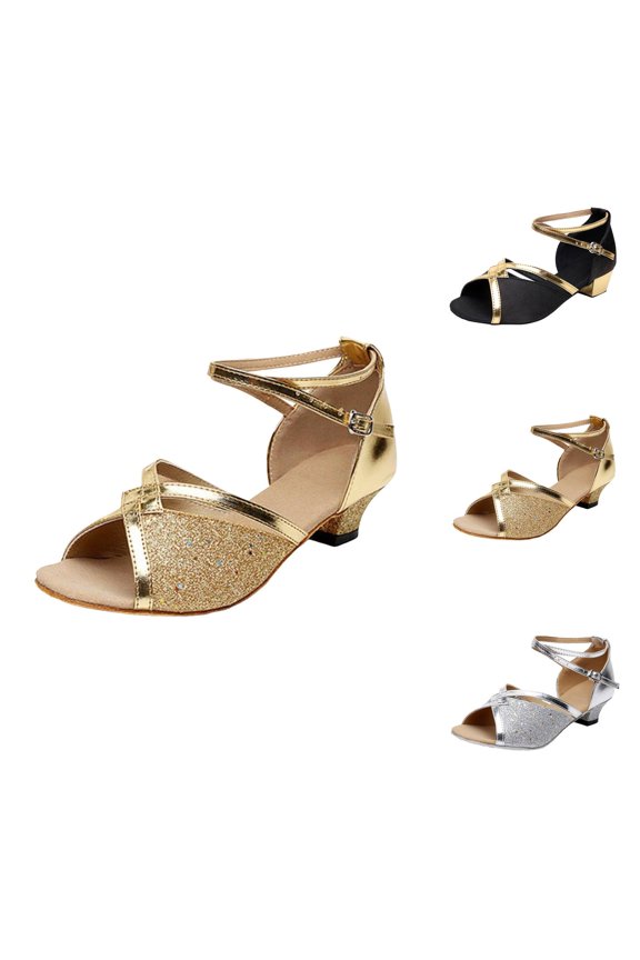 Sandals for Toddler Girls, Summer Shoes with Soft Sole, Latin Dance Indoor Performance Sandals for Ballet Practice and Stage Shows