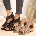 thumbnail image 1 of Sandals for Women 2025, Xunlbb Women's Fashion Casual Spring And Summer New Hollowfish Mouth Wedge Sandals(Black,Size:36), 1 of 5