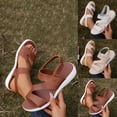 thumbnail image 1 of Sandals for Women 2025, Xunlbb Women's Fashion Casual Summer New Solid Color Outdoor Wear Beach Wedge Heel Flat Sandals(Beige,Size:36), 1 of 9