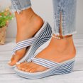 thumbnail image 1 of Sandals for Women 2025, Xunlbb Women's New Summer Plus-size Beach Flip-toe Open-toe Muffin Fish Mouth Wedge Sandals(Gray,Size:41), 1 of 9
