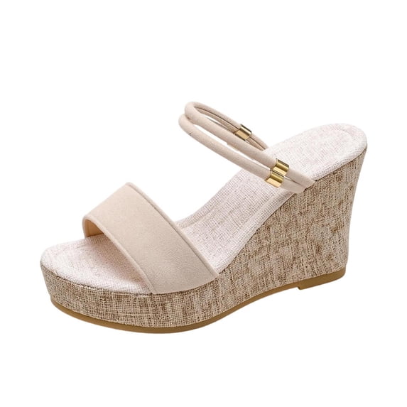 Sandals for Women Baeitkot Women's Fashionable and Versatile Plus-Size Thick-Soled Shoes Spring Summer Comfortable Women's Wedges Shoes