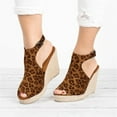 thumbnail image 1 of Sandals for Women Casual Summer Espadrille Open Toe Wedge Sandals Buckle Strap Platform Sandals, 1 of 3