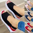 thumbnail image 1 of Sandals for Women Casual Summer, Women's 2023 Peep Toe Platform Sandals Shoes Wedges Ankle Buckle Sandals, 1 of 3