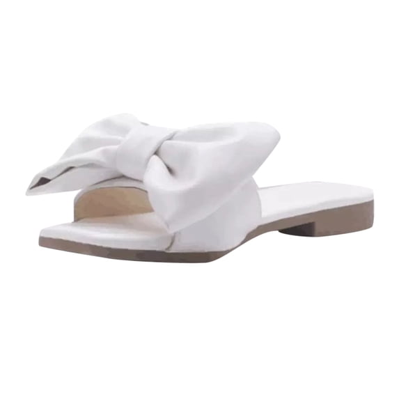 Sandals for Women Clearance, Fashion Solid Color Bow Breathable Non-slip Wear-resistant Sandals