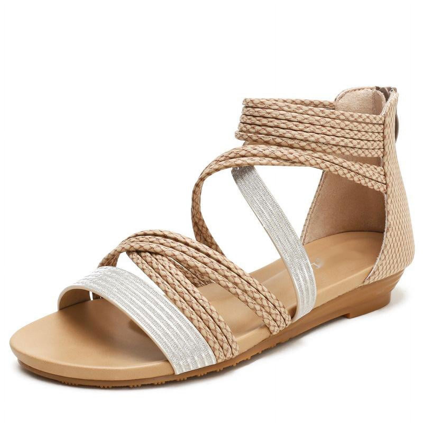 Sandals for Women Dressy Buckle Ankle Strap Gladiator Sandals Thong