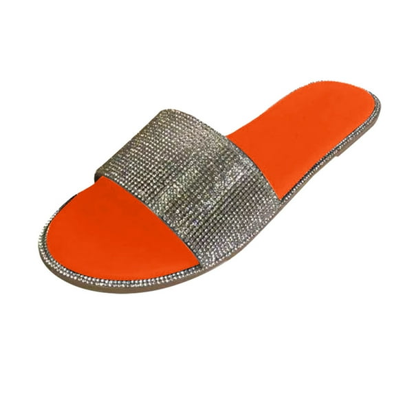 Sandals for Women Dressy Summer Flat Casual Summer Rhinestone Beaded Sparkly Bling Bohemian Sandal Comfortable Elastic Ankle Strap Beach Shoes