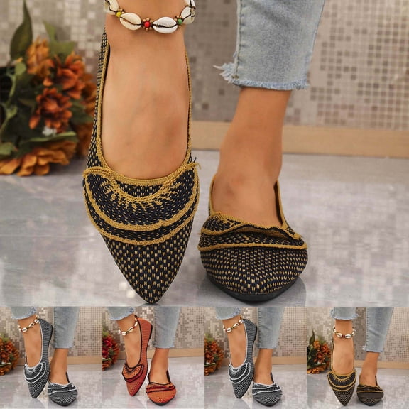 Sandals for Women Flat Heel Pointy Toe Slip-on Slipper Casual Summer Shoes Casual Comfortable Breathable Low Heel Sandals Women Beach Shoes