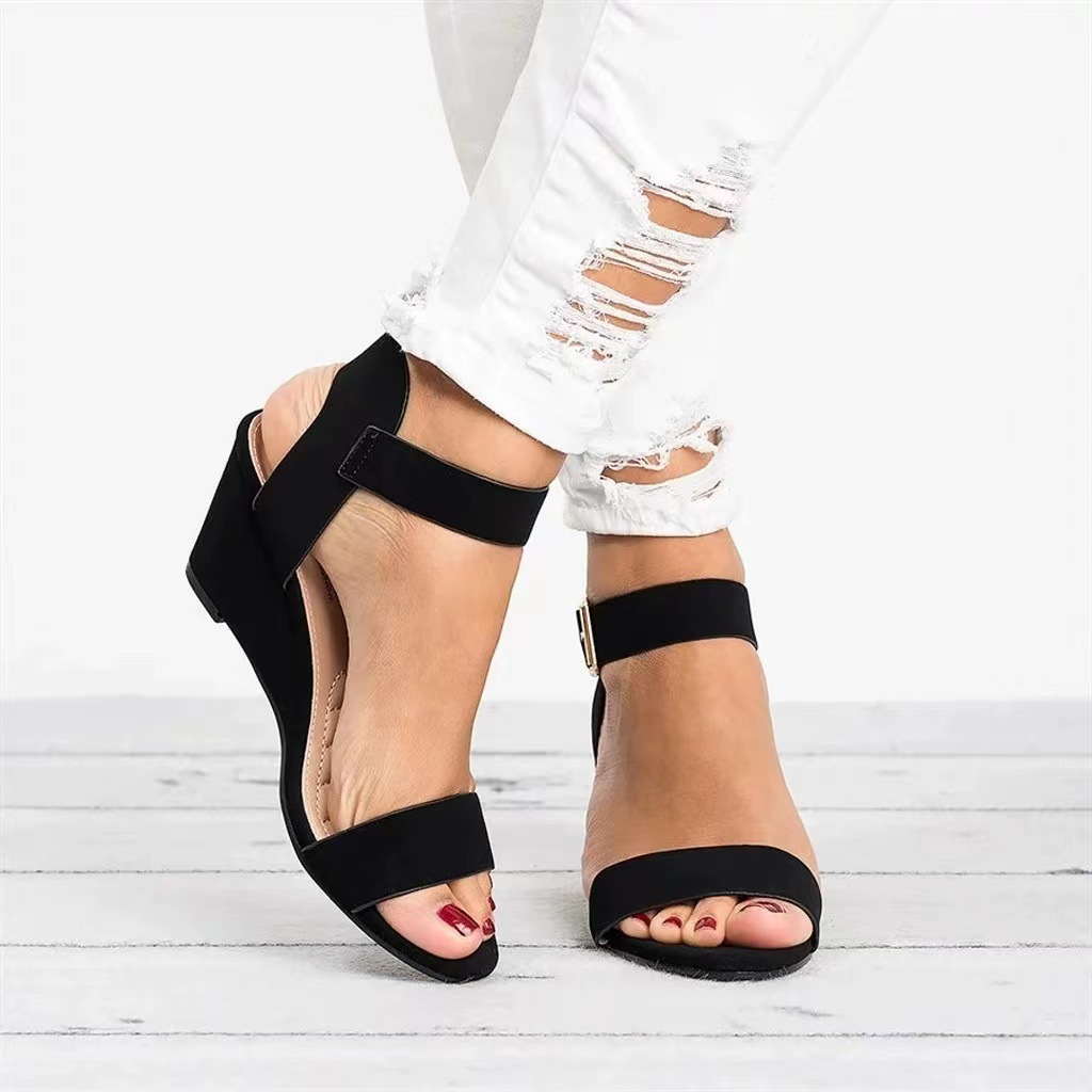 Sandals for Women Low Heel Wedge,Chunky Heel Sandal Open Toe Wedding ...