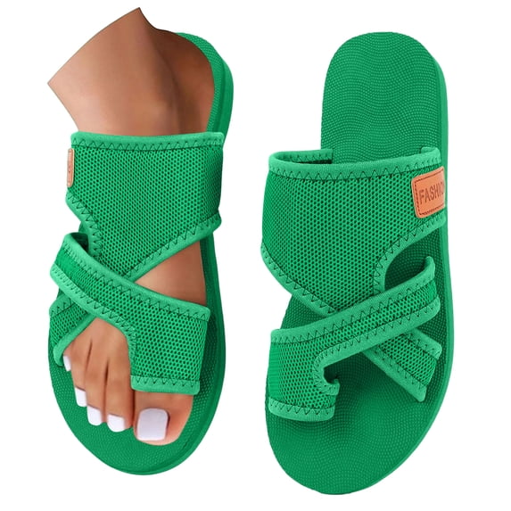 Sandals for Women Orthopedic Sandals Summer Comfort Arch Support Non Slip Wedge Flip Flops for Outdoor Walking Beach party Slippers, 39