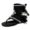 thumbnail image 1 of Sandals for Women Retro Bohemian Gladiator Fringe Casual Sandals Flat Clip Toe Ankle Boots Beach Shoes T-Strap Roman Open-Toe Sandals, 1 of 5