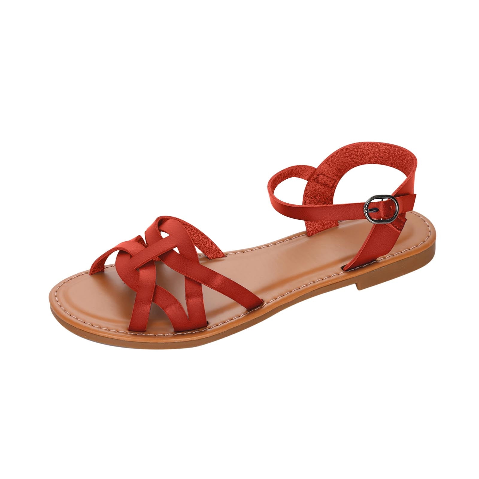 Sandals for Women Sale Clearance Slip On Summer Holiday Strappy Sandal Shoe Lightweight Casual Slippers US Size 3 7.5 Walmart