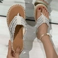 thumbnail image 1 of Sandals for Women Straw Flat Slipper Dressy Summer Flip Flop Sandals Fashion Open Toe Sandal, 1 of 7