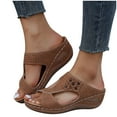 thumbnail image 1 of Sandals for Women Wedge Shoes Comfortable Orthopedic Sandals Womens Dressy Summer Arch Support Slipper Casual Walking Wedges, 1 of 5