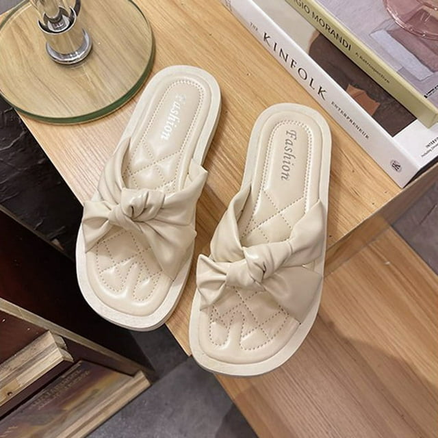 Sandals for Women Wide Width,Comfy Platform Sandal Shoes T-Strap Ladies Shoes Summer Beach Travel Flip Flops
