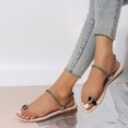 thumbnail image 1 of Sandals for Women Women's Summer Clip-toe Beach Rhinestone Soft Soled Flat Sandals, 1 of 4