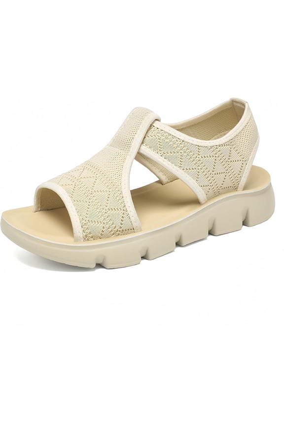 Sandals women's models summer breathable not tired feet thick bottom casual cross-border large size women's shoes half slippers mesh flat sandals