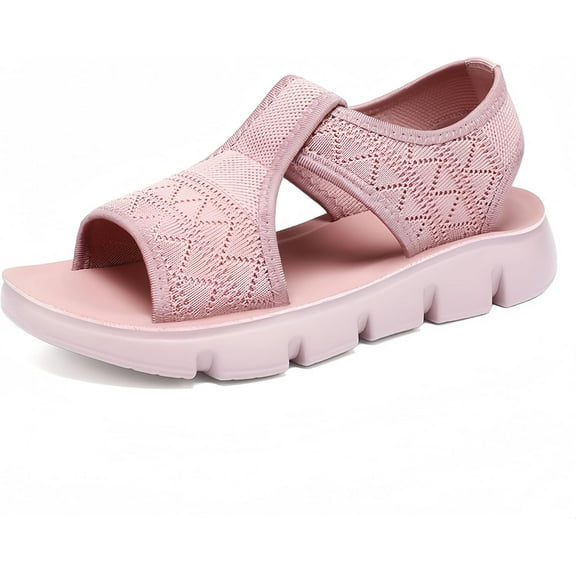Sandals women's models summer breathable not tired feet thick bottom casual cross-border large size women's shoes half slippers mesh flat sandals