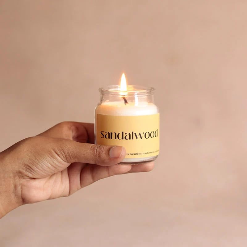 Sandalwood Aroma Scented Candles for Home Decor | Scented Candles for Home | Votive Jar Candle Set | Scented Candles for Bedroom Living Room Hall | Scented Candles Gift Set Under 500