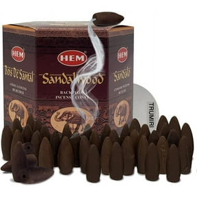 Sandalwood Backflow Incense Cones For Waterfall And Mat Bundle Inciensos Aromaticos|Incienso|Inciense|Insienso