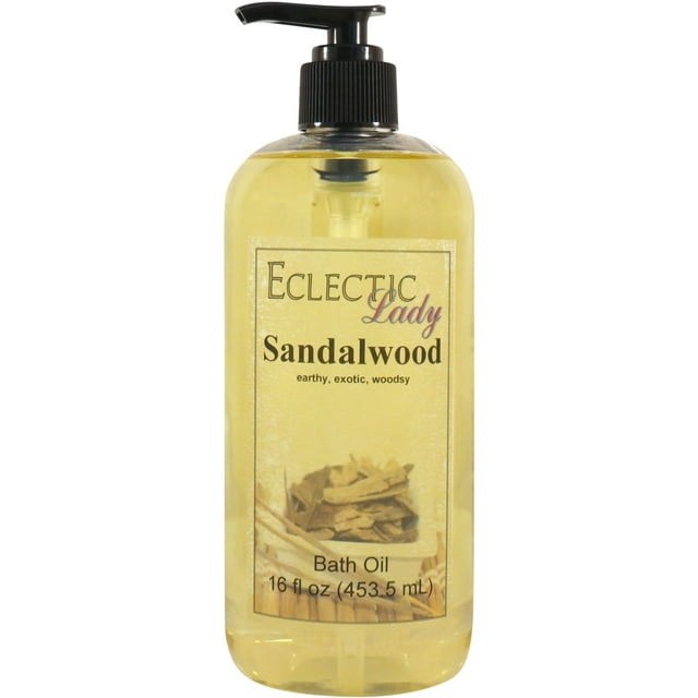 Sandalwood Bath Oil - Scented Body Oil - Relaxing & Moisturizing Bathing Oil - Fragrance Body Oil For Dry & Rough Sensitive Skin - 16 oz