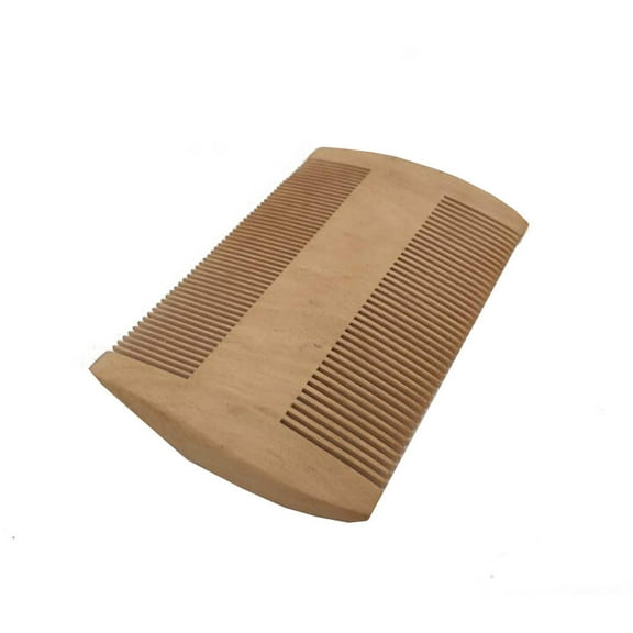 Sandalwood Beard Comb, 4 Inch Dual-Sided Wooden Comb with Fine Teeth for Hair Combing, Vintage Light Brown Hair Comb for Men and Women