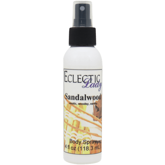 Sandalwood Body Spray, Eclectic Lady, Hydrating Mist, Unisex, 4 oz