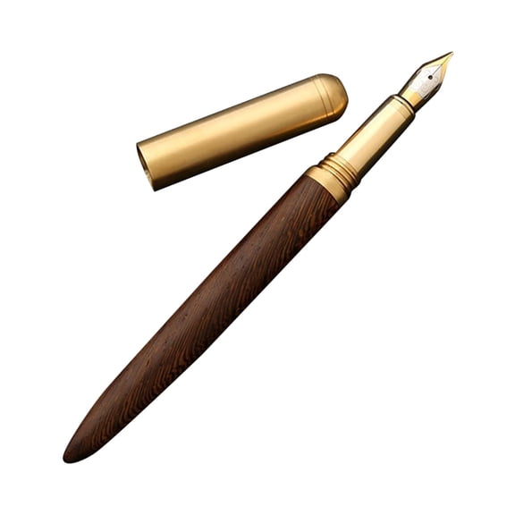 Sandalwood Brass Pen (Elegant Fountain Pen), Sandalwood Barrel Offers Ergonomic Comfort, Premium Sandalwood & Brass Pen  Smooth Nib For Writing Elegant Classic Wooden Design With Finish, By Meiiso