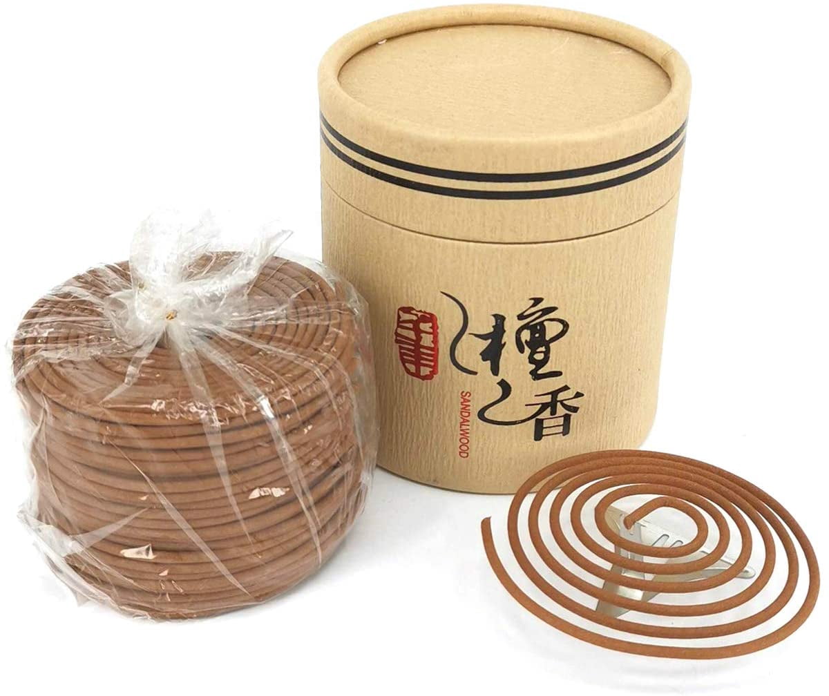 Sandalwood Coils Incense Natural 48 Pieces for Incense Holder Burner Home Decor Indoor Aroma 4 Hours