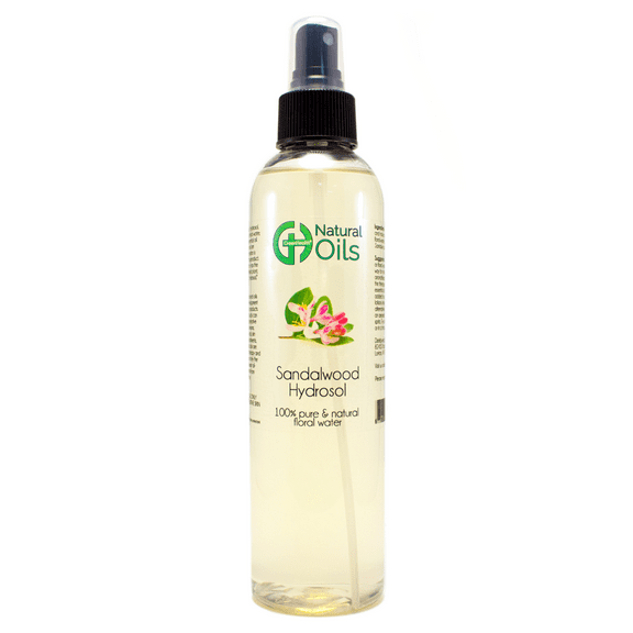Sandalwood East Indian Hydrosol - 8 fl oz - Clear Plastic Bottle w/ Black Spray Cap