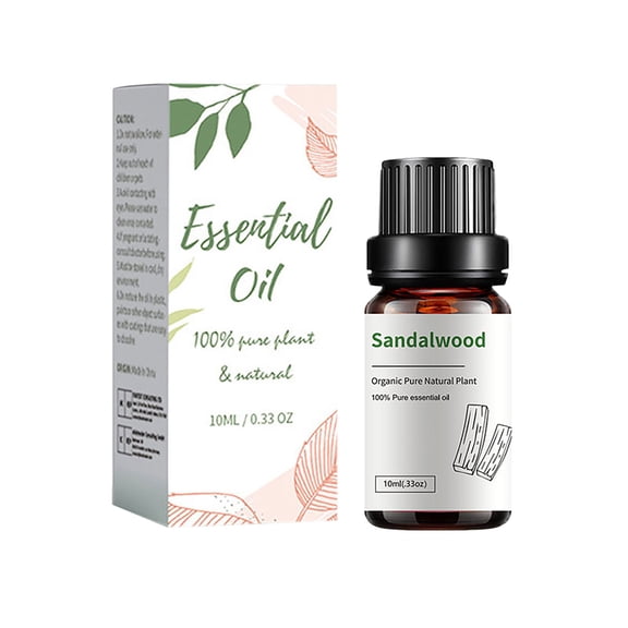 Sandalwood Essential Oil, 10ml 100% Pure Organic Natural Plant Oil, for Aromatherapy & Daily Skin Care