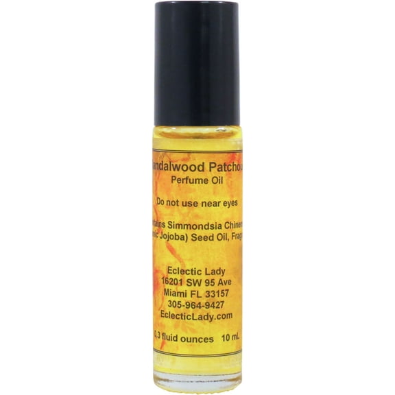 Sandalwood Patchouli Perfume Oil, 0.3 Oz Portable Roll-On Fragrance