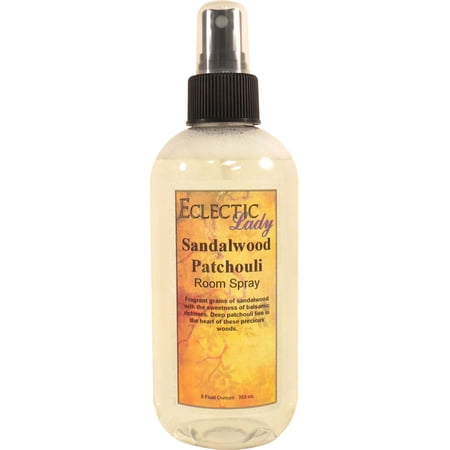 Sandalwood Patchouli Room Spray by Eclectic Lady (Double Strength), 16 Ounces, Fragrant Aromatic Room Mist For Home, Room, Office
