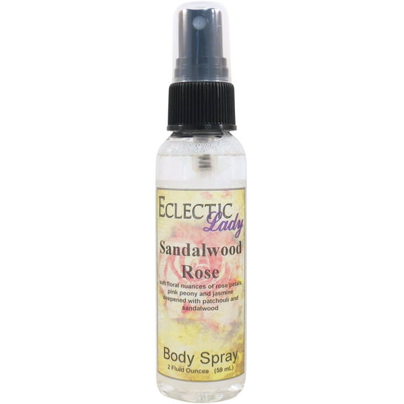 Sandalwood Rose Body Spray, Eclectic Lady, Hydrating Mist, Unisex, 2 oz