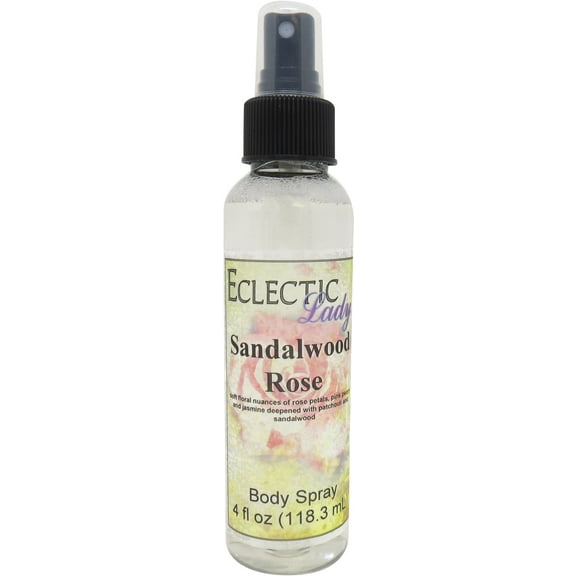 Sandalwood Rose Body Spray, Eclectic Lady, Hydrating Mist, Unisex, 4 oz