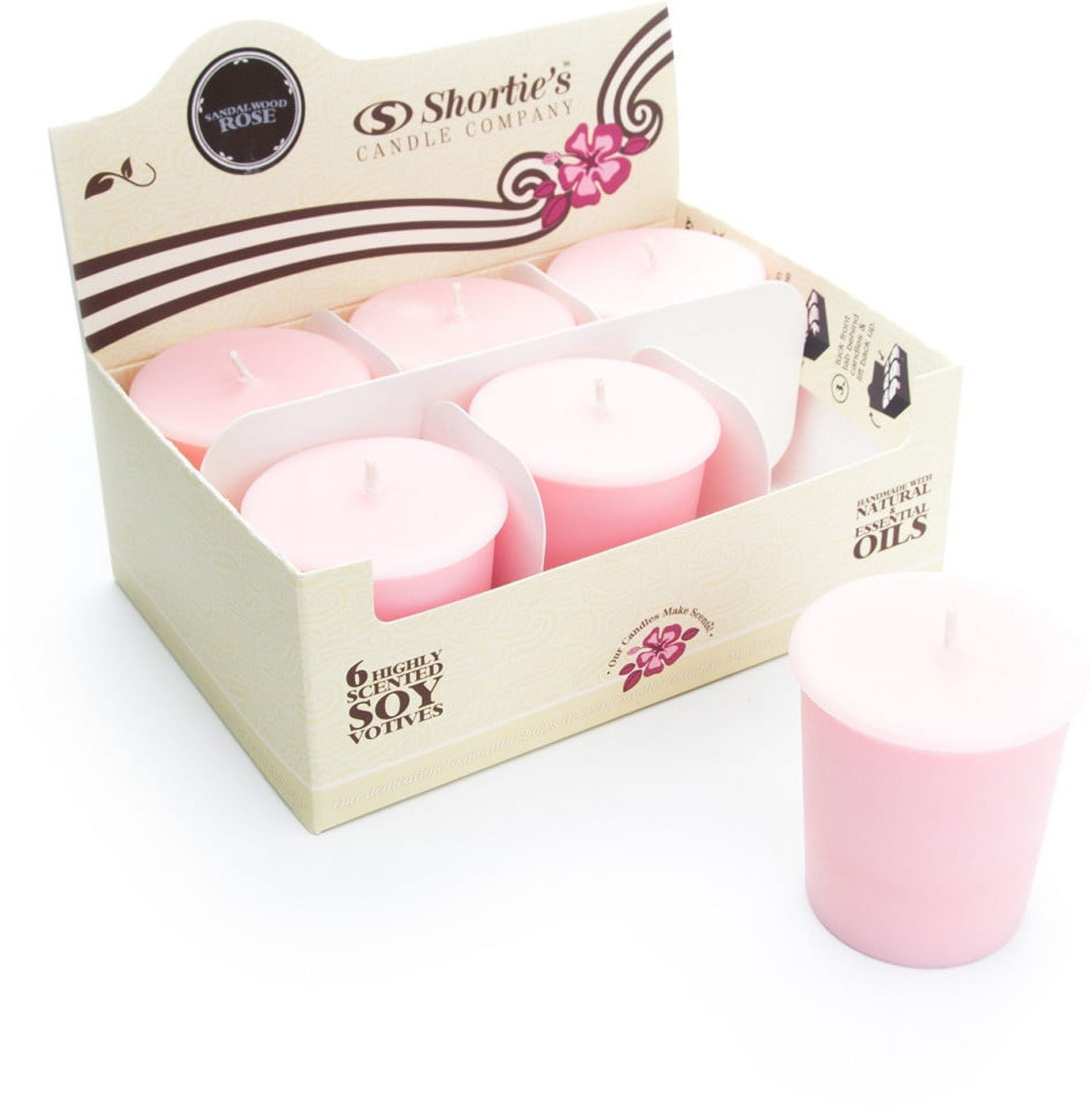Sandalwood Rose Soy Votive Candles Scented with Natural Fragrance