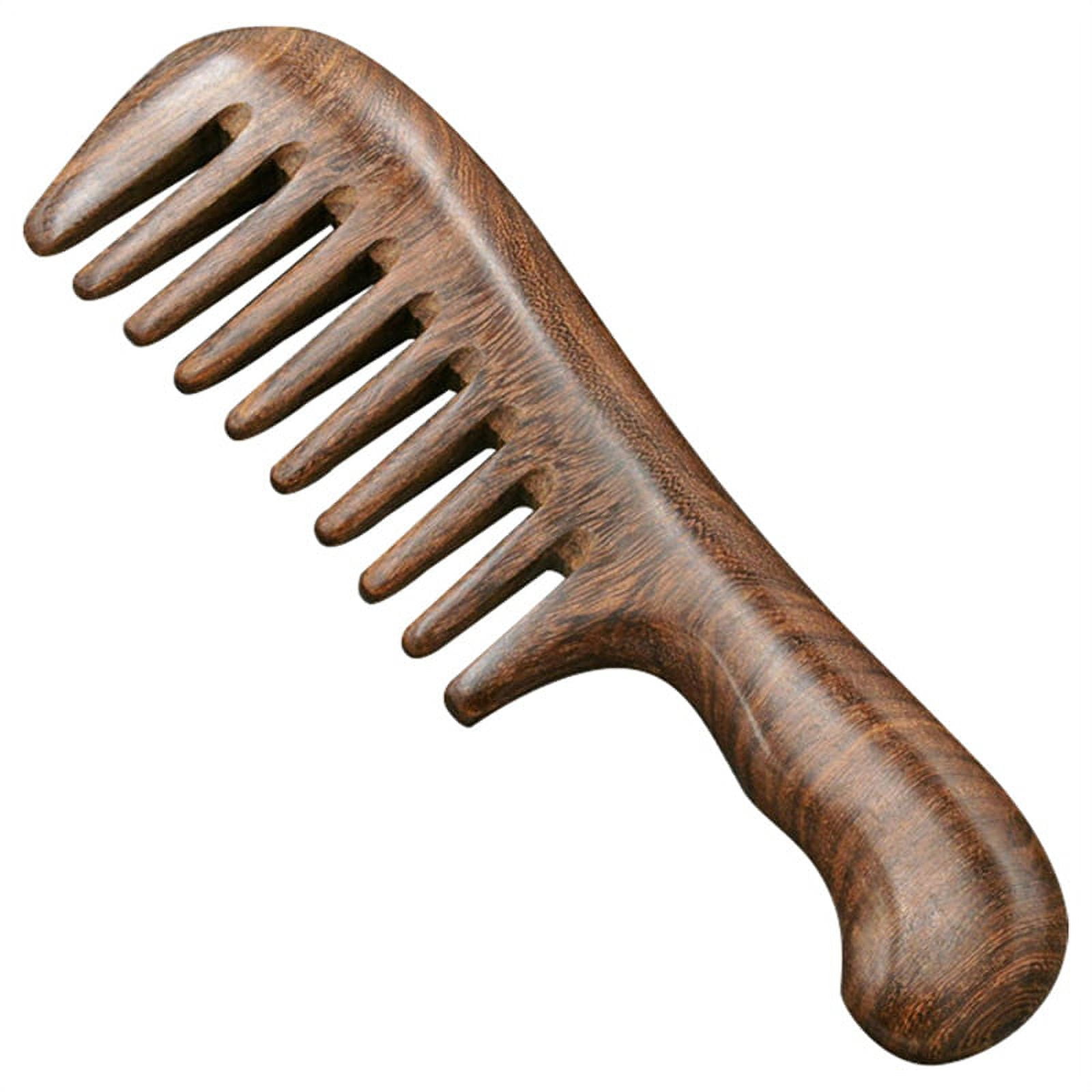 Sandalwood Wide Tooth Comb Curly Hair Portable Coarse Tooth Wooden Comb  Hair Massage Tool Coarse