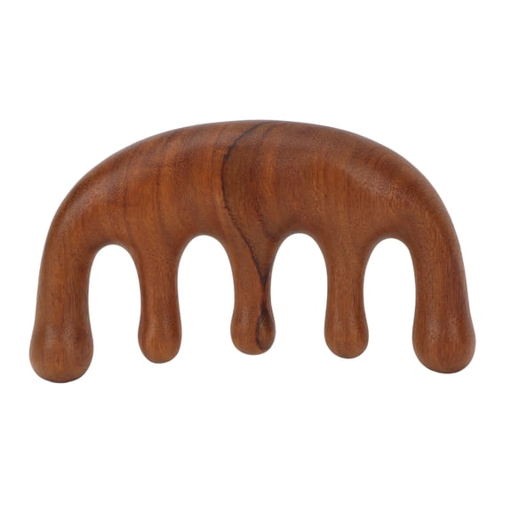Sandalwood Wide Tooth Head Massage Comb - Gua Sha Scraping Tool for Scalp, Neck, and Hands