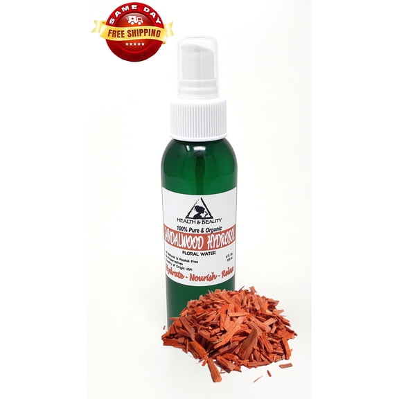 Sandalwood hydrosol organic floral water 100% pure natural spray 4 oz