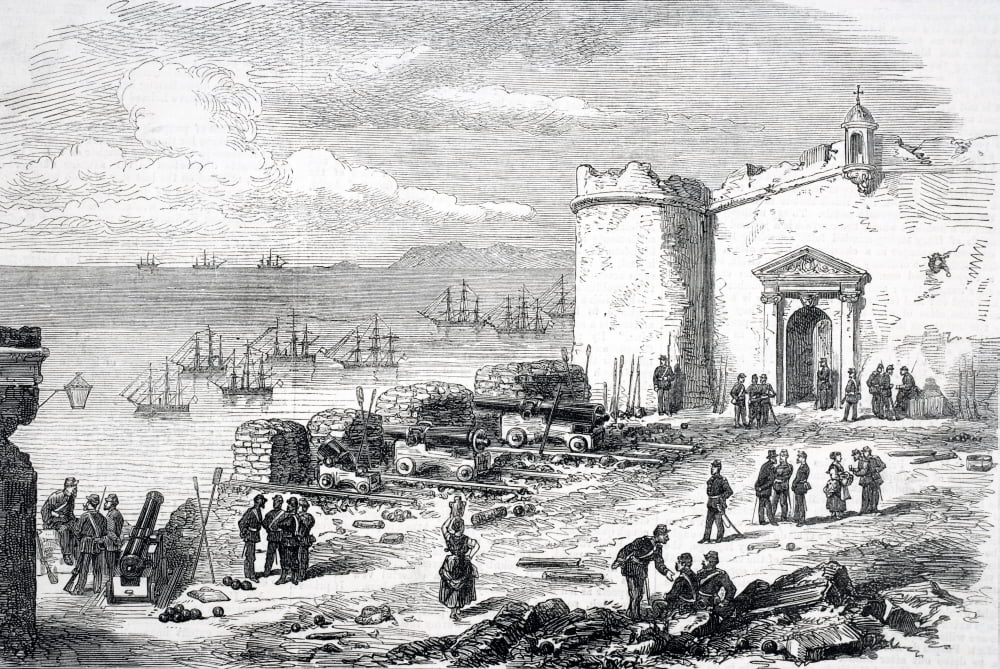 Sandbag Battery For The Defence Of Alicante Alicante Province Spain During 3Rd Carlist War From Illustrated London News November 8 1873 Canvas Art - Ken Welsh Design Pics (34 x 22)
