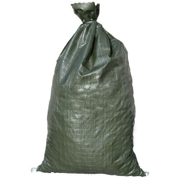 Sandbags For Flooding - Size: 14" x 26" - Green - Sandbags Empty - Sandbags Wholesale Bulk - Sand Bag - Flood Water Barrier - Water Curb - Tent & Store Bags (25 Bags)