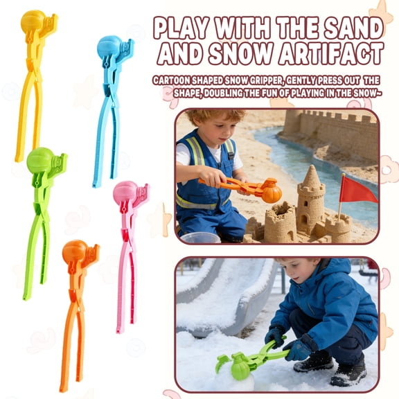 Sandball Maker Tool Grenade Shaped For Kids Summer Beach Sand And Winter Outdoor Snow Play Toy Durable Plastic Snow Mold Clip For Sandcastles And Snowball Fights