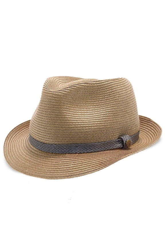Sandbar - Walrus Hats Paper Braid Straw Fedora Hat w/ Grey Band