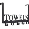 thumbnail image 1 of Sandblasted Black Manganese Steel over the Door Towel Rack 5 Hooks, 1 of 6