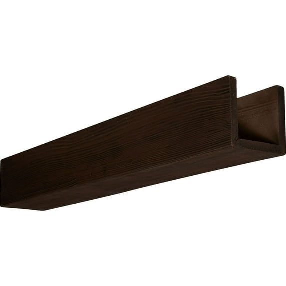 Sandblasted Endurathane Faux Wood Ceiling Beam, 3-Sided (U-beam)