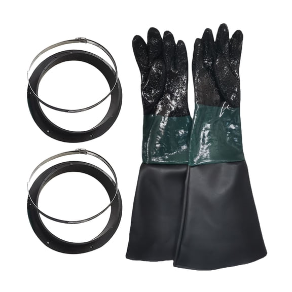 Sandblasting Replacement Gloves Comfortable Cotton Lining and Particle Grip with Gloves Holder Set for Heavy Duty Tasks