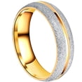 thumbnail image 1 of Sandblasting Stainless Steel Dome Ring for Men Women Silver Gold Wedding Band Rings with Groove Size 6-11, 1 of 6