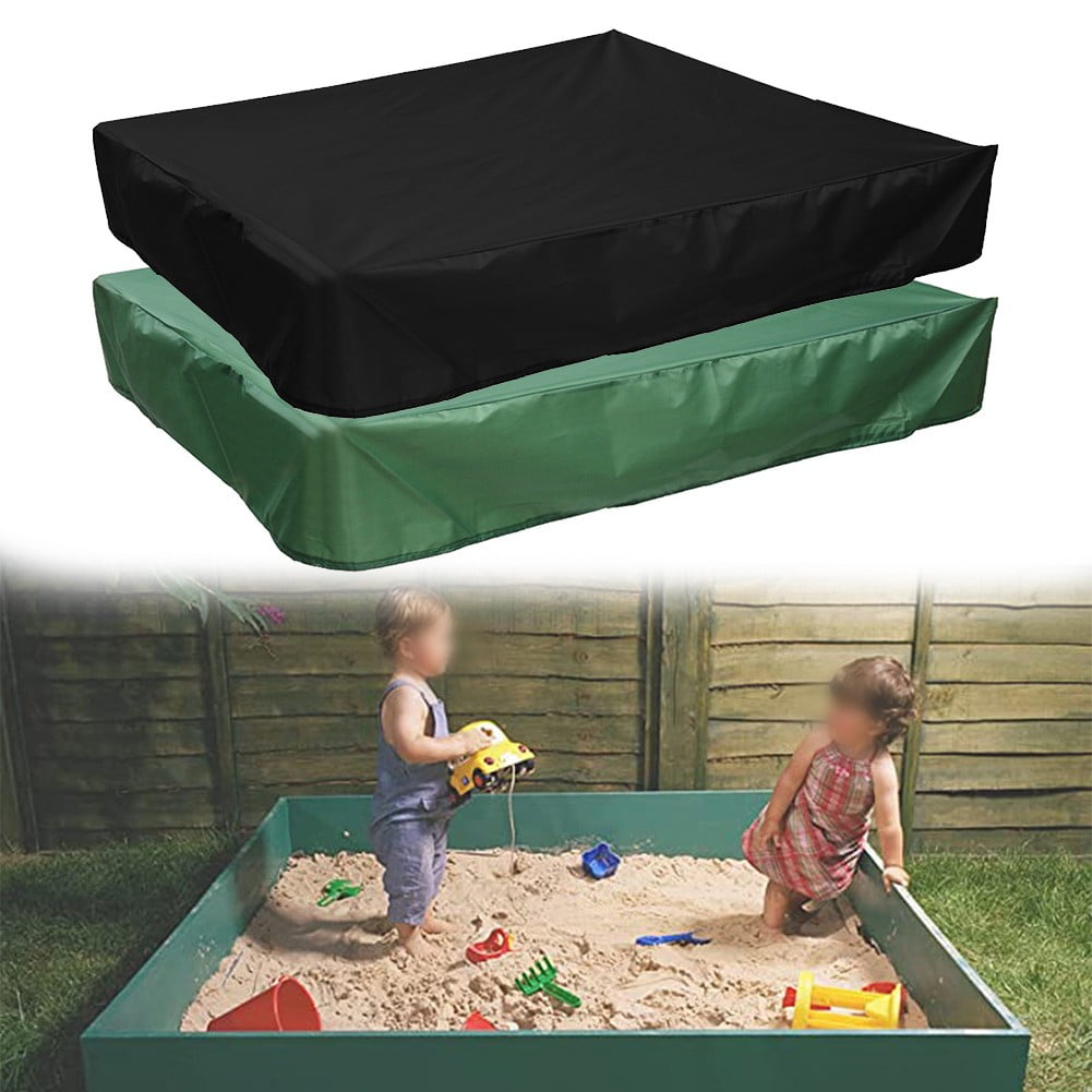 SandLock 5'x5' Square Sandbox with Cover, Corner Seats, and