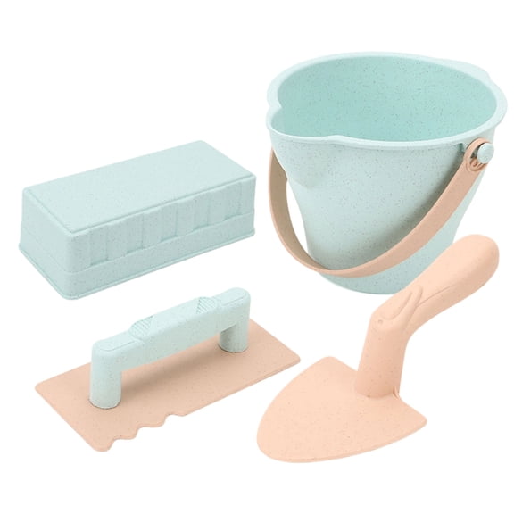 Sandcastle Kit with Brick Maker and Beach Tools - 4 Pcs Sand Toys Set Include Shovel Bucket Trowel and Brick Mold, for Beach Sandbox Snow Activities