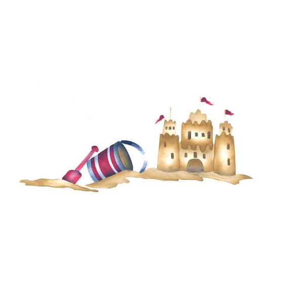 Sandcastle and Bucket Wall Stencil SKU #2659 by Designer Stencils